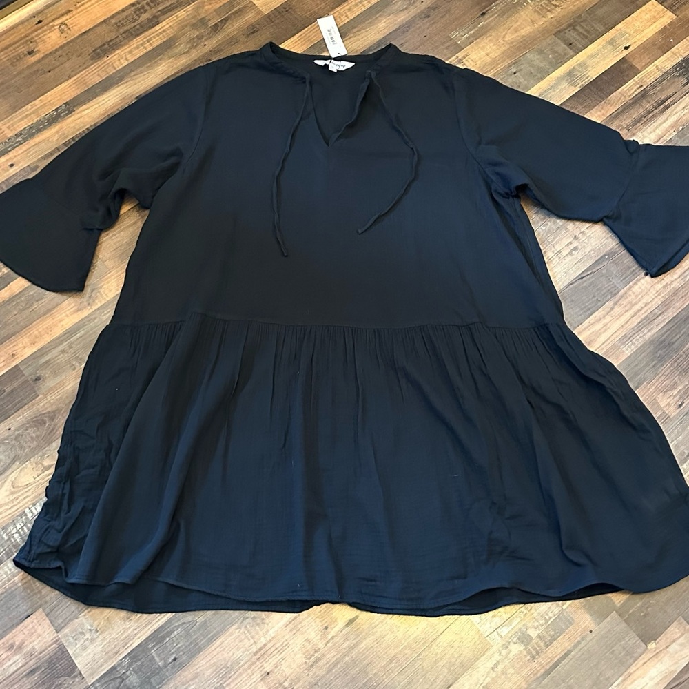 The Drop Women's Summer Gauze Bell Sleeve Mini Dress